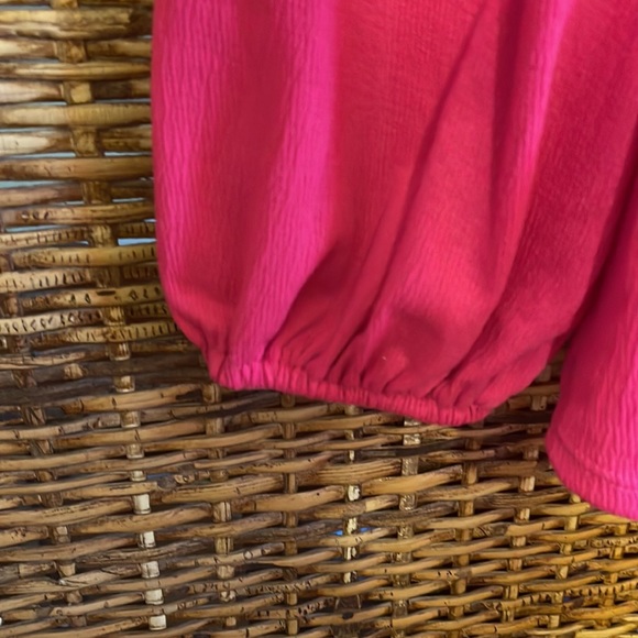 😊5/10 Ava & Viv Pink Long Sleeve Sweetheart Neck Tie Front Blouse 3X - Picture 5 of 8